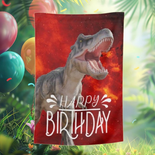  Roaring Fun for a Dino Birthday! House Flag (Roar-some Adventures Await!)