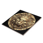 Roaring Gold Lion Head Ceramic Tile<br><div class="desc">Roaring Gold Lion Head Ceramic Tile.</div>