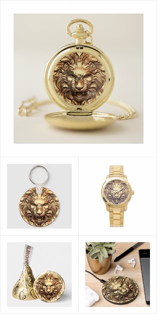 Roaring Gold Lion Head Collection