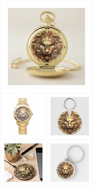 Roaring Gold Lion Head Collection