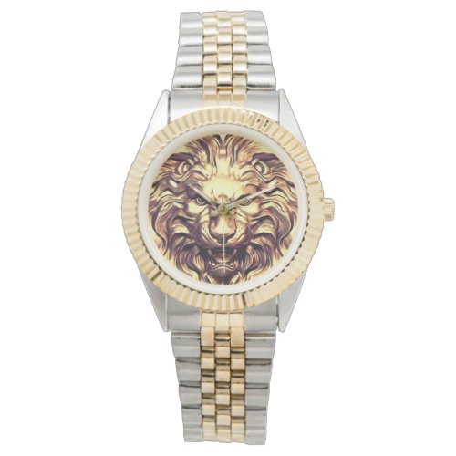 Roaring Gold Lion Head eWatch Watch