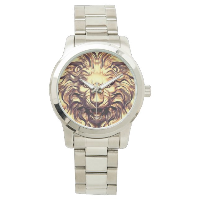 Roaring Gold Lion Head eWatch Watch (Front)