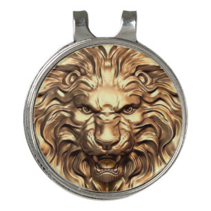 Roaring Gold Lion Head Golf Hat Clip