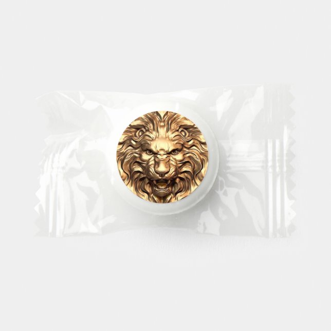 Roaring Gold Lion Head Hershey's Candy Favors (Front)