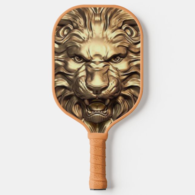 Roaring Gold Lion Head. Personalize   Pickleball Paddle (Front)