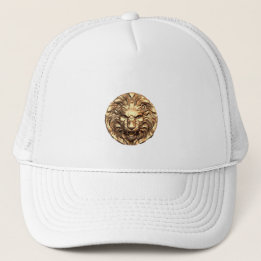 Roaring Gold Lion Head Trucker Hat