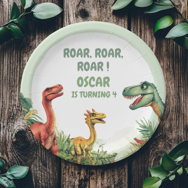 Roaring Good Time Dino Party Paper Plates (Creator Uploaded)