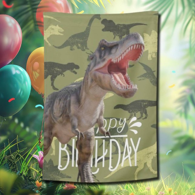 Roaring Good Time for a Dino Birthday! House Flag (Roaring Good Times Await!)