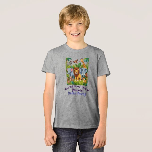 Roaring Good Time Safari Party Design Tri-Blend Shirt (Front Full)