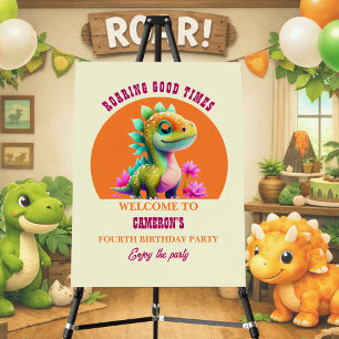 Roaring Good Times Dinosaur Any Age Birthday Party Foam Board