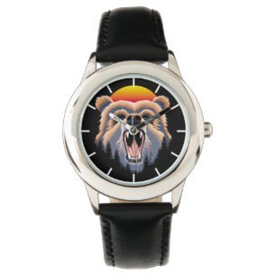 Roaring Grizzly Bear Face Watch