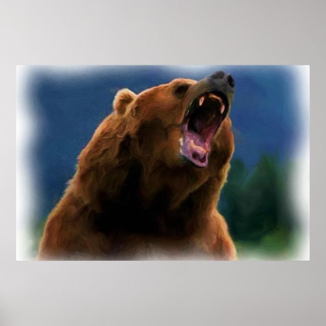 ROARING GRIZZLY BEAR POSTER (Front)