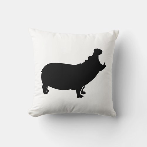 Roaring hippo throw pillow