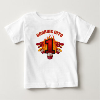 Roaring Into 1 Dragon Birthday T-Shirt