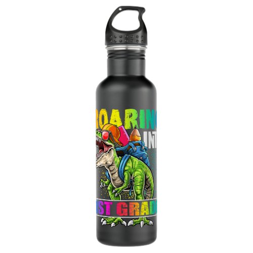 Roaring into 1st Grade Dinosaur Backpack Back to S Stainless Steel Water Bottle