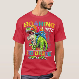 Roaring Into 3rd Grade Dinosaur T Rex Back To Scho T-Shirt