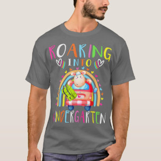 Roaring Into Kindergarten Cute Sheep Back To Schoo T-Shirt