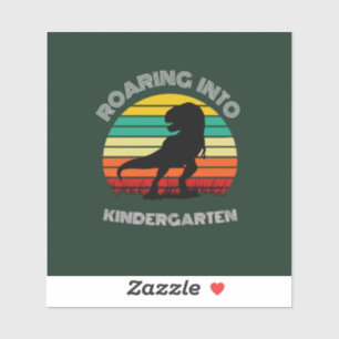 Roaring into Kindergarten Dinosaur Sticker