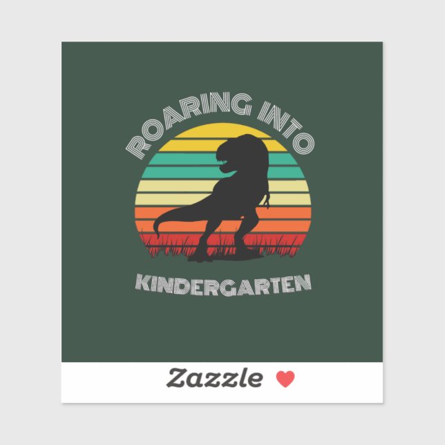 Roaring into Kindergarten Dinosaur  Sticker (Sheet)