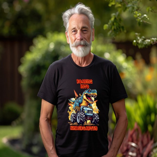 Roaring Into Kindergarten T Rex And Monster Truck T-Shirt (Creator Uploaded)