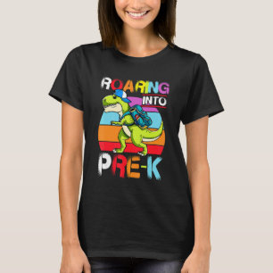 Roaring Into Pre K Dinosaur Rex Back to School Boy T-Shirt
