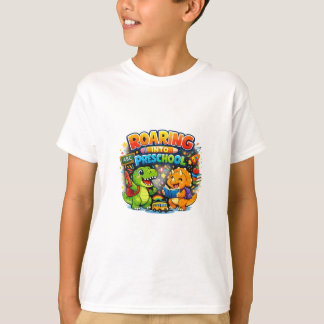 Roaring Into Preschool Cute Dinosaur Kids Back To  T-Shirt