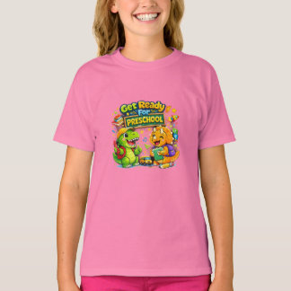 Roaring Into Preschool Cute Dinosaur Kids Back To  T-Shirt