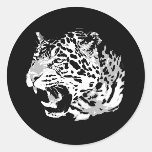 Roaring Jaguar Classic Round Sticker