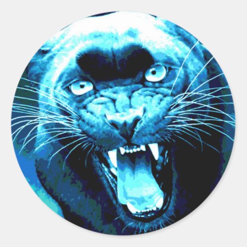 Roaring Jaguar Classic Round Sticker