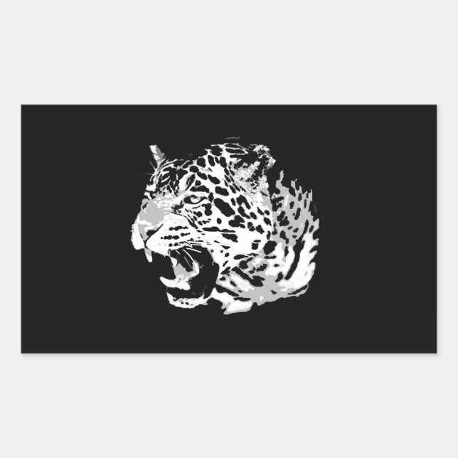Roaring Jaguar Rectangle Stickers (Front)