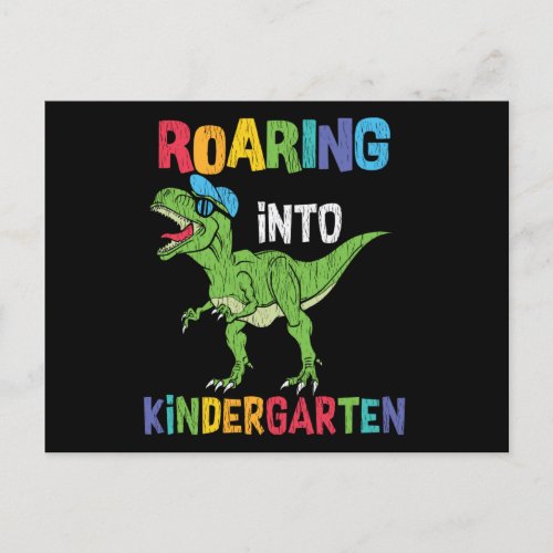 Roaring Kindergarten Back School T rex Dinosaur Postcard