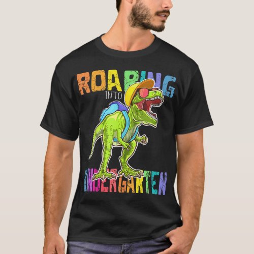 Roaring Kindergarten Dinosaur T Rex Back to T_Shirt