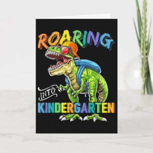 Roaring Kindergarten Dinosaur T Rex Byck To School Card