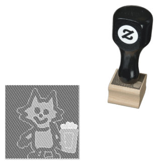 Roaring Kitty Counting Tiger Popcorn Rubber Stamp