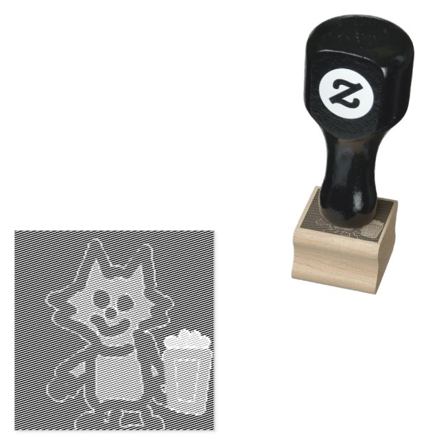 Roaring Kitty Counting Tiger Popcorn  Rubber Stamp (Stamped)
