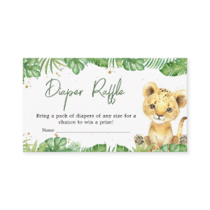 Roaring Lion Baby Shower Diaper Raffle Enclosure Card