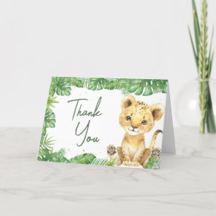 Roaring Lion Baby Shower Letterpress Thank You Card