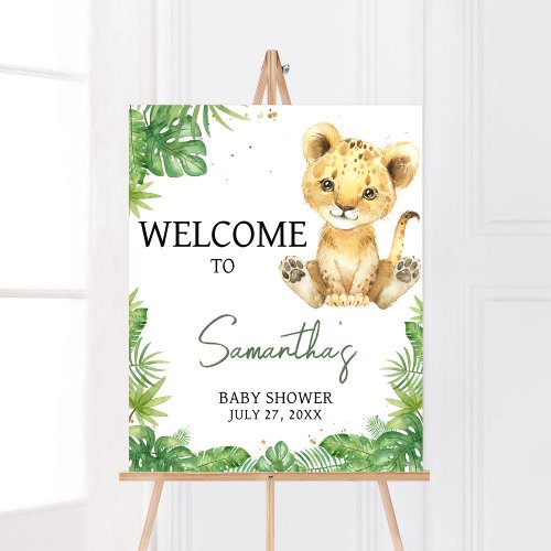 Roaring Lion Baby Shower Welcome Poster