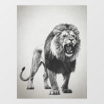 Roaring Lion Black and White Wall Decal