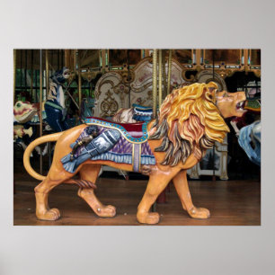Roaring Lion Carousel Horse/Animal Poster