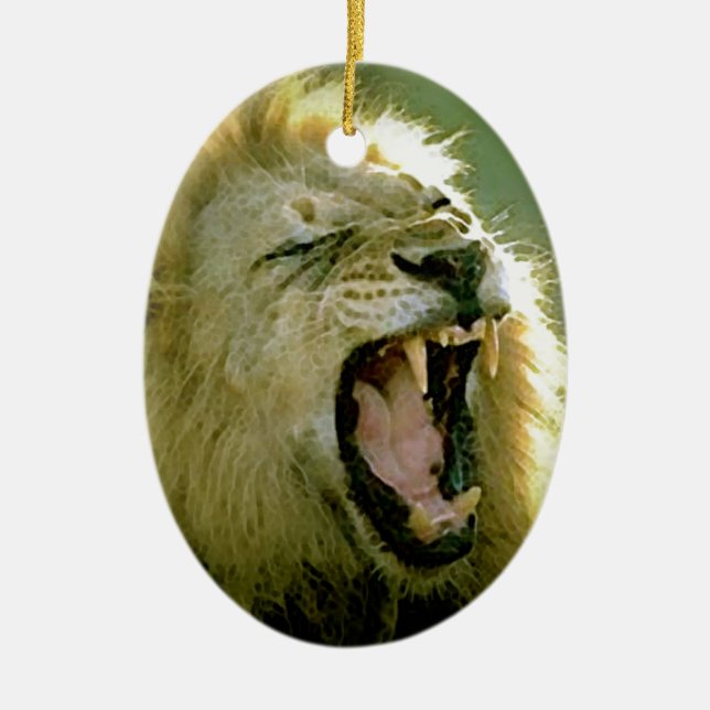 Roaring Lion Ceramic Ornament (Front)