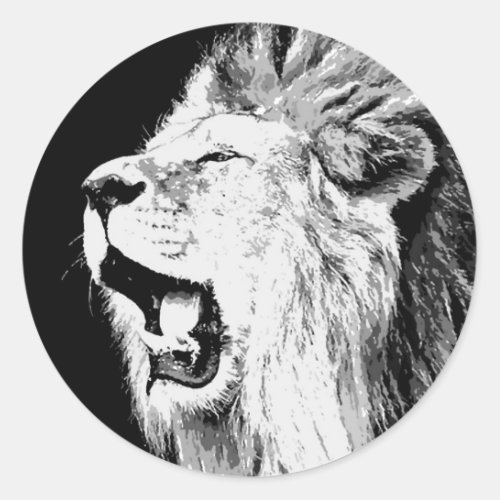 Roaring Lion Classic Round Sticker