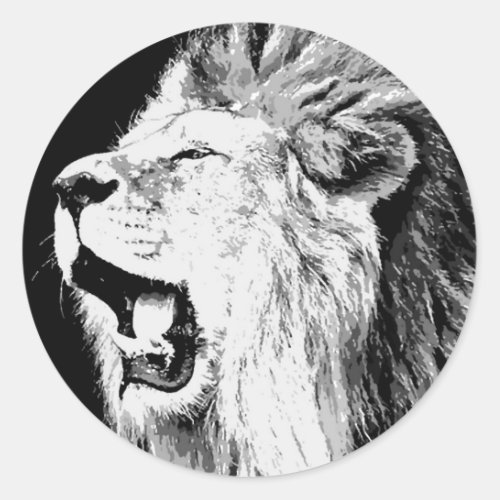 Roaring Lion Classic Round Sticker