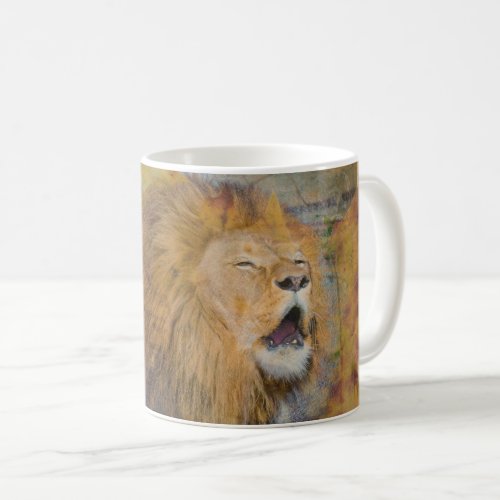 Roaring lion custom wildlife nature coffee mug