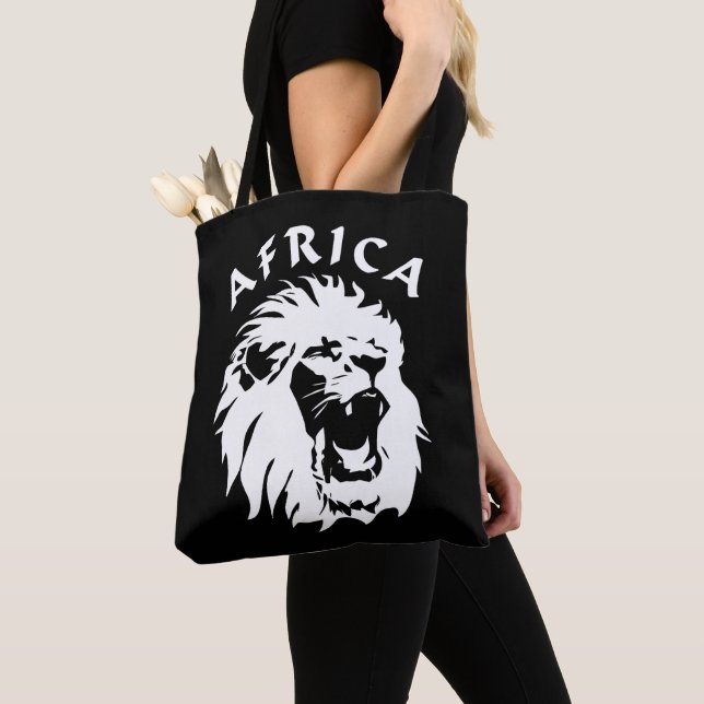 Roaring Lion Face | Africa Tote Bag (Close Up)