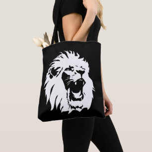 Roaring Lion Face Tote Bag