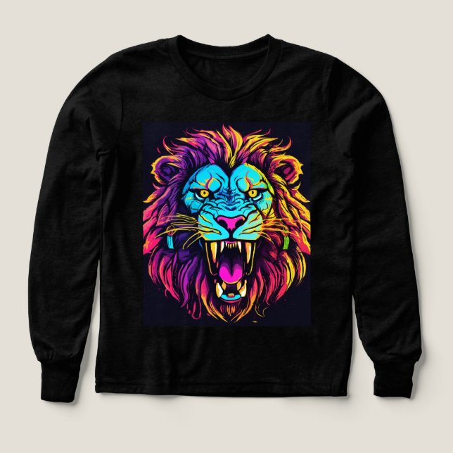 Roaring Lion Kids T-Shirt – Wild & Playful Style Tri-Blend Shirts (Design Front)