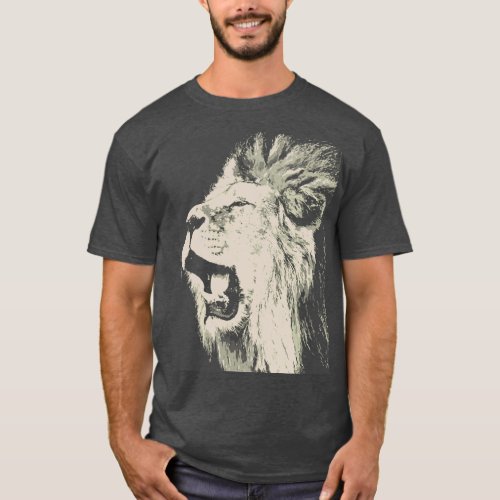 Roaring Lion Pop Art Vintage Retro T_Shirt