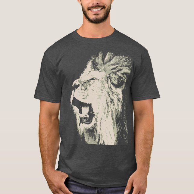 Roaring Lion Pop Art Vintage Retro T-Shirt (Front)