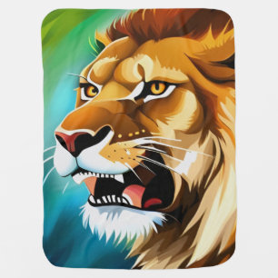 Roaring Lion Side Posed Portrait-57566 Baby Blanket
